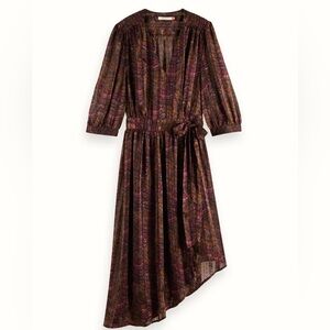 Scotch & Soda Printed Asymmetric Wrap Dress